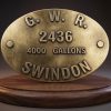 7 1/4" GWR Tender Builders Plate - Etched Brass