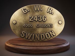 7 1/4" GWR Tender Builders Plate - Etched Brass